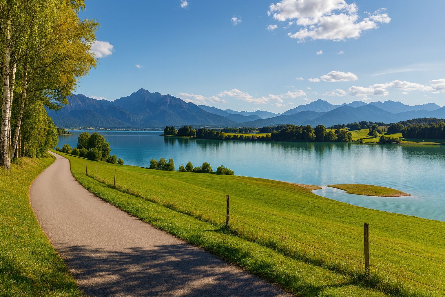 Abschnitt des bodensee königssee radweg