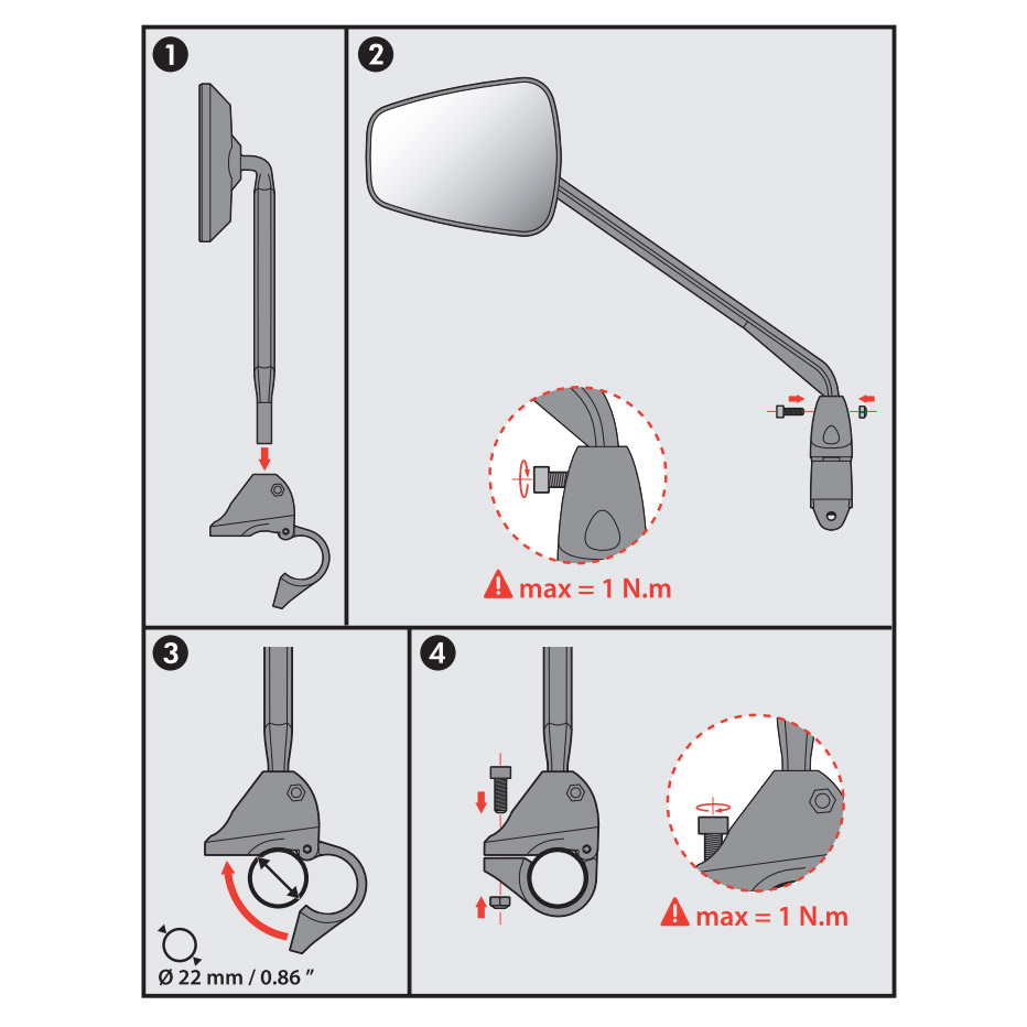 Zefal Espion Z56 Bike Mirror EBike Rückspiegel Rechts Right