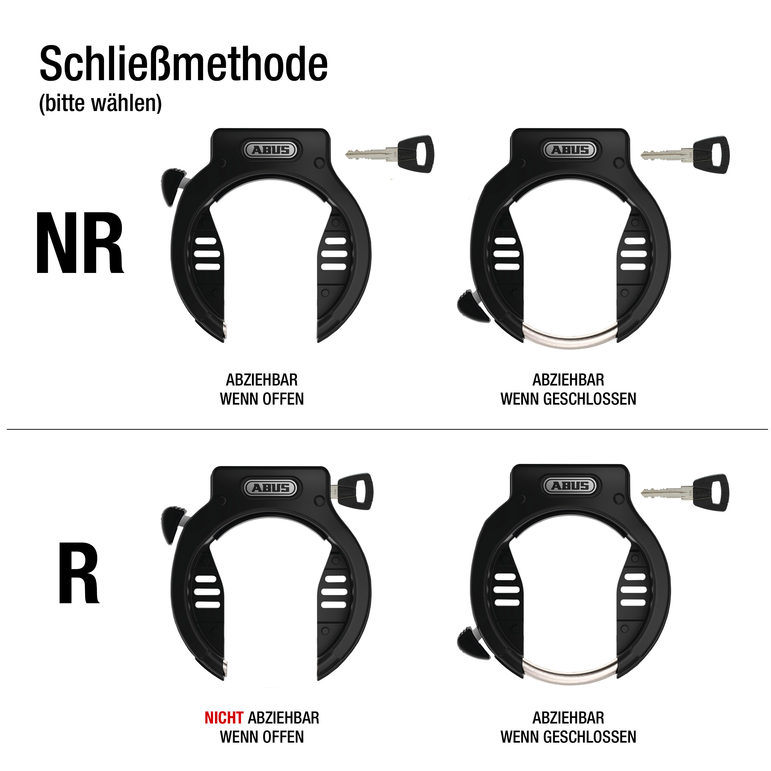 Abus 4650 x amparo frame lock black r schl ssel nicht abziehbar