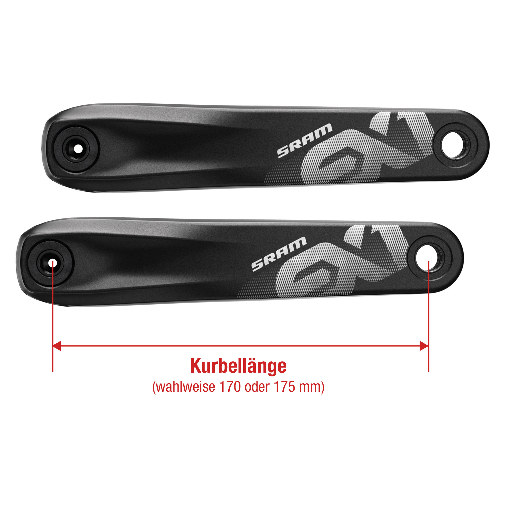 sram-ex1-kurbelset-isis-175-170mm-m15-laenge SRAM EX1 Kurbelset ISIS 175/170mm M15 schwarz 00.6118.452.000 / 001