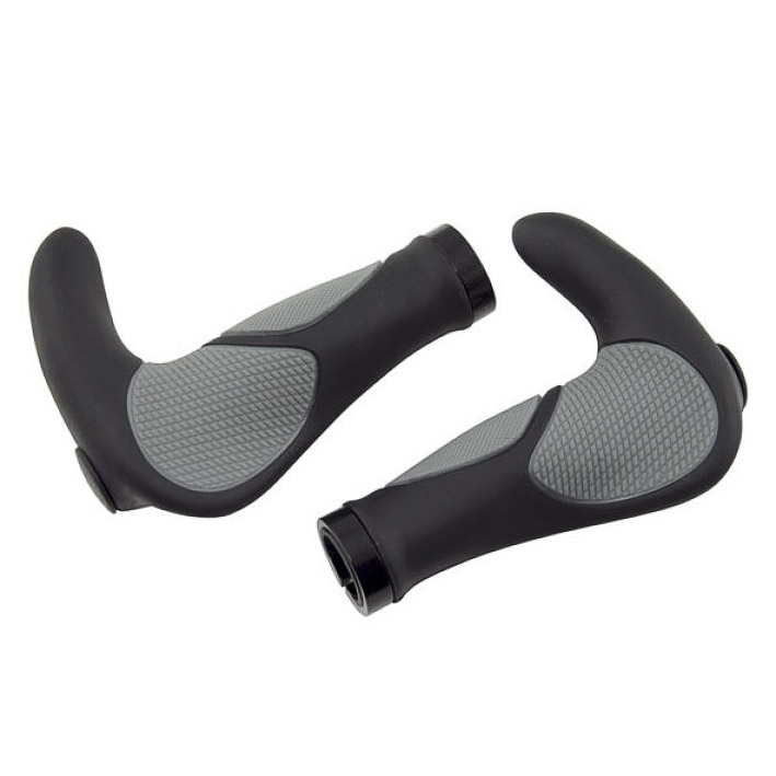 Longus Ergobull Fahrradgriffe Lenkerhörnchen Schwarz / Grau