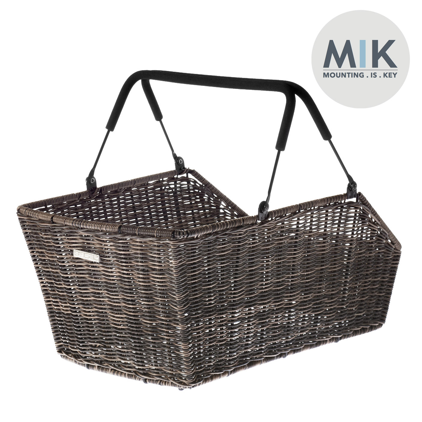 Basil Cento Cestino Posteriore Per Bici Con Effetto Rattan – 22 Litri – Sistema MIK Bloccabile – Resistente Alle Intemperie