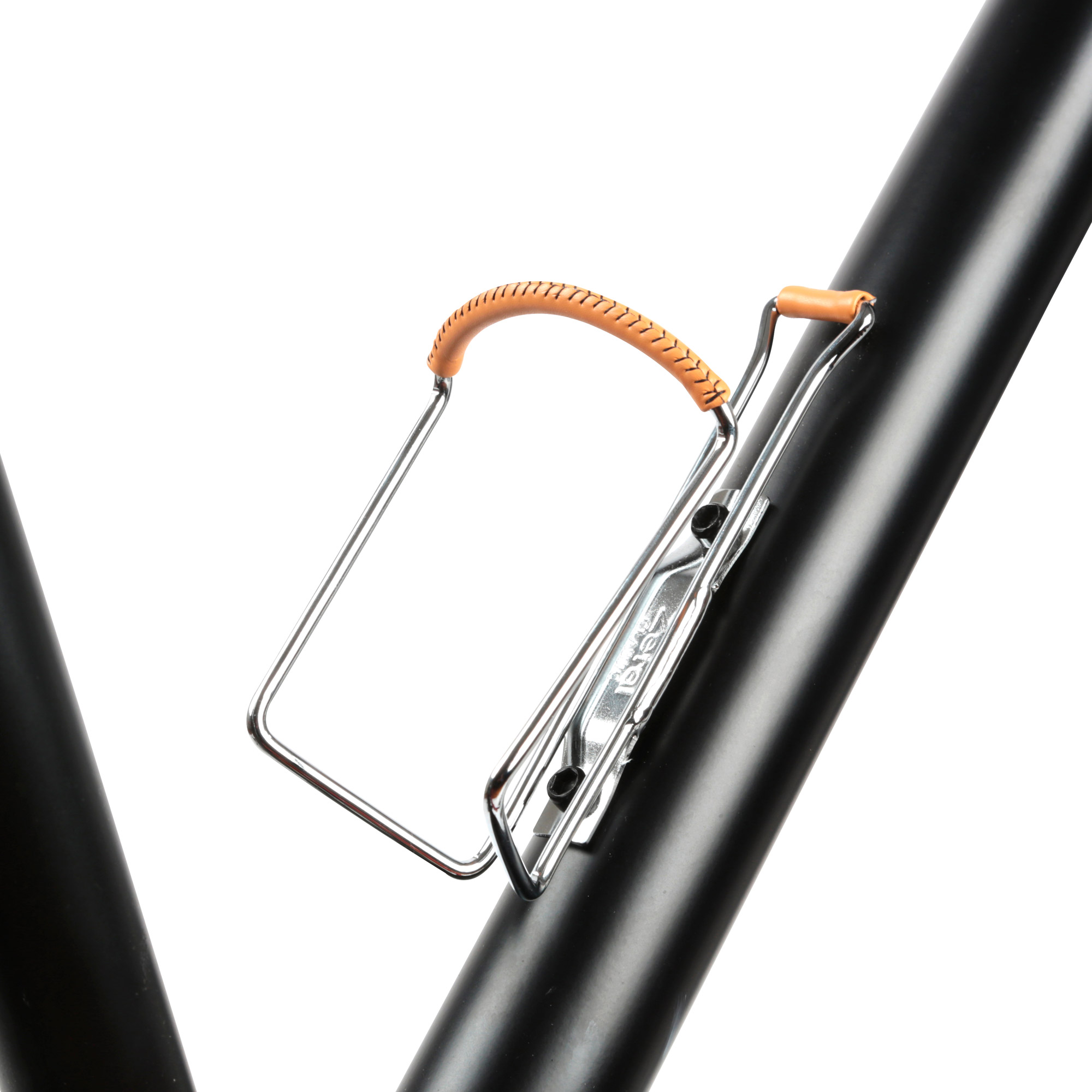 Zefal Vintage Fahrrad Trinkflaschenhalter Classic Chromstahl mit Lederbesatz