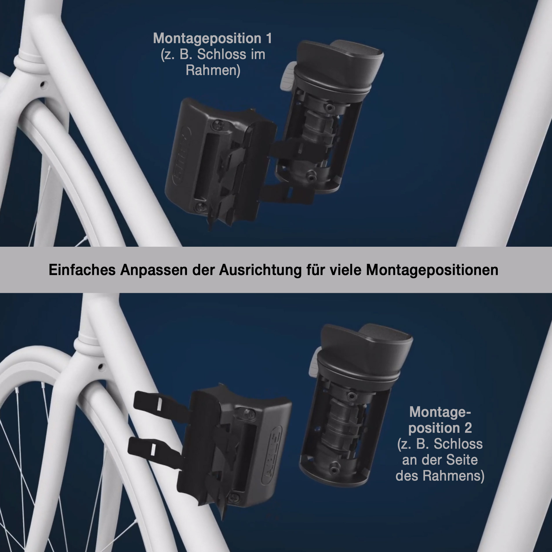 Support De Fixation Pour Antivol ABUS SH - À Visser Sur Les Haubans Arrière Du Vélo - Noir