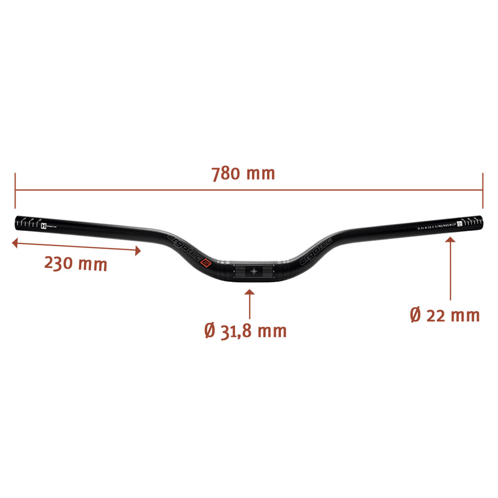 Ergotec Riser Bar 50 EBike Lenker 780 mm Ø 31,8 mm 16723001 16723001