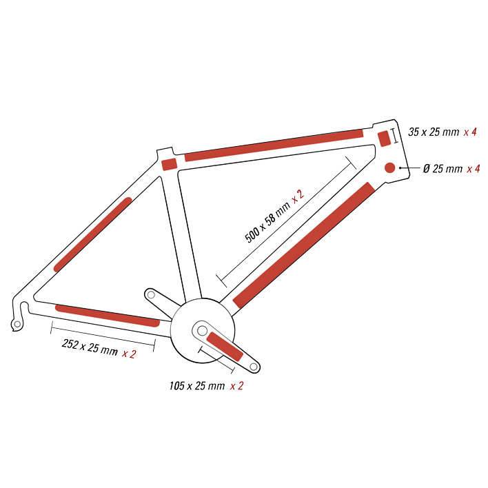 Zefal Skin Armor S/M/L/XL Fahrrad MTB Rahmenschutzfolie Transparent