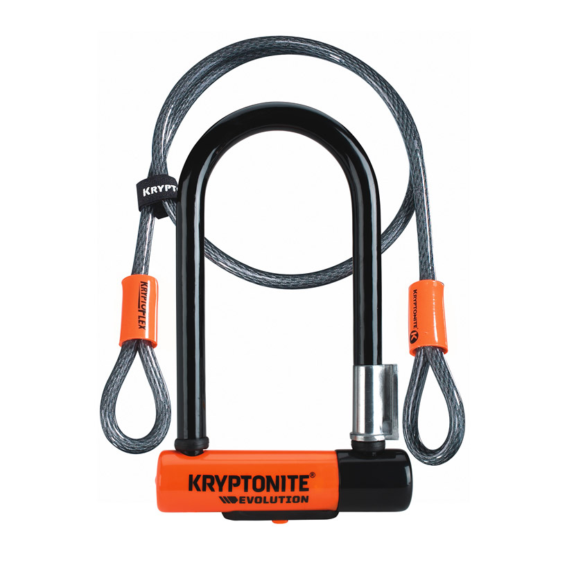 Kryptonite Evolution Mini 7 Bügelschloss 178 mm, ø 13 mm mit KryptoFlex Kabel