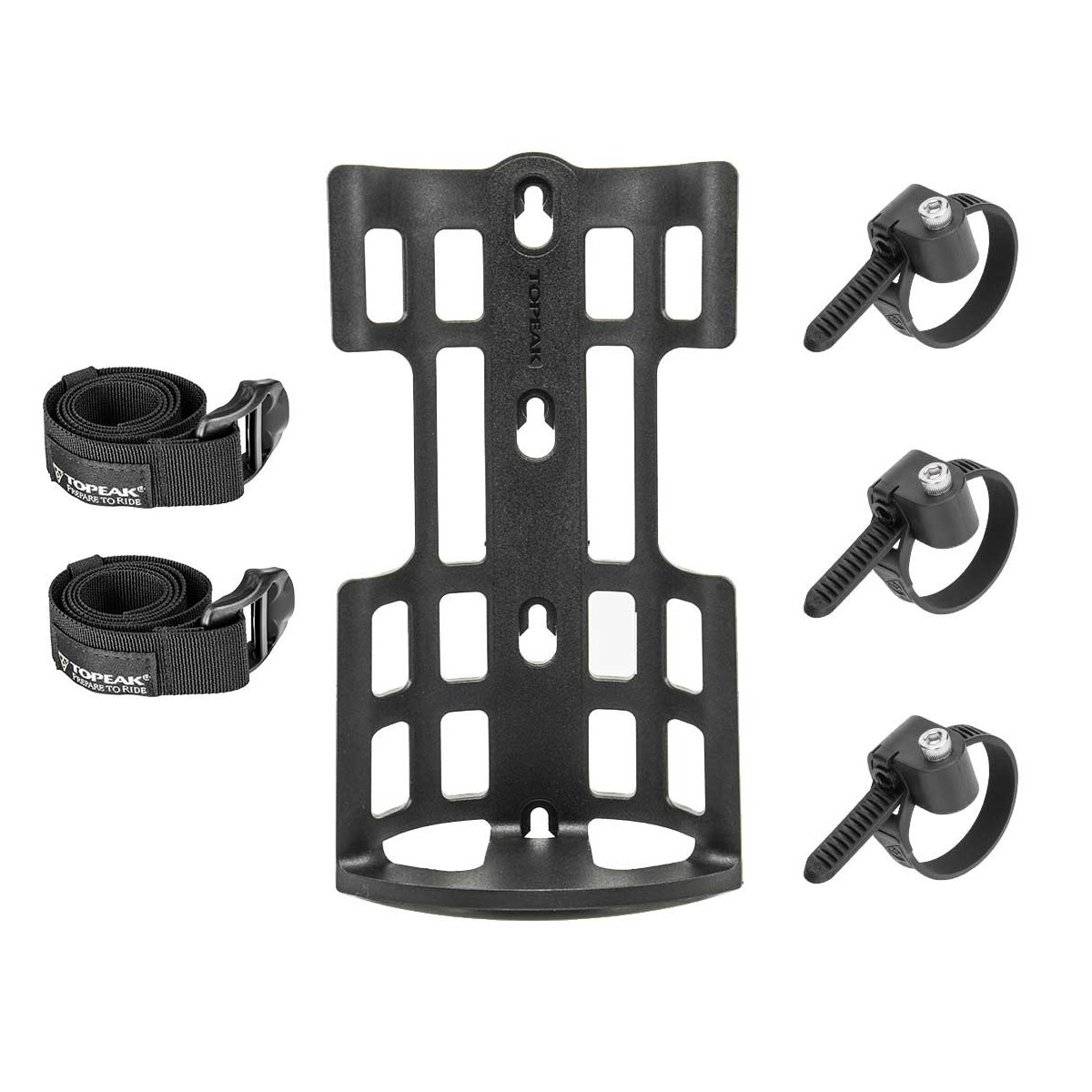 Topeak Versacage Rack with VersaMount Schellen and Packriemen