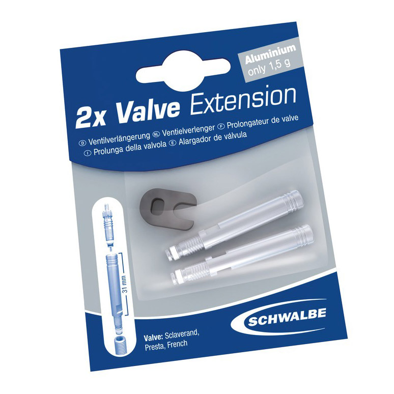 Schwalbe Ventilverlängerung für SV Ventile - 30 / 65 mm (2er Set)