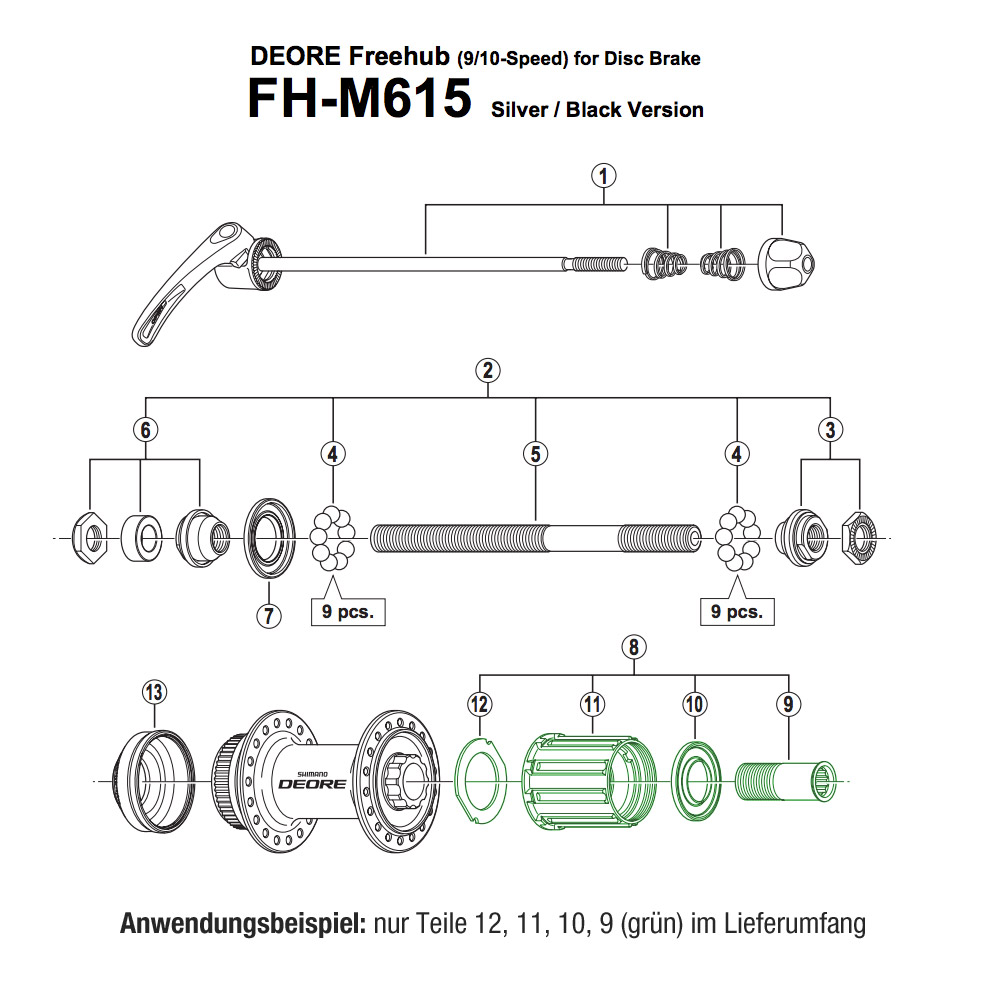 Shimano Freilaufkörper für Deore FH-M590 / FH-M615 / FH-M6000 8- bis 11 ...