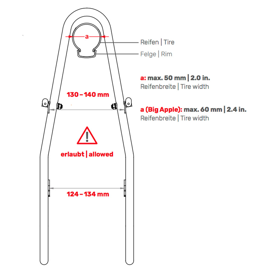 tubus Tara Lowrider Rack front 2628" Black Black 2063014600
