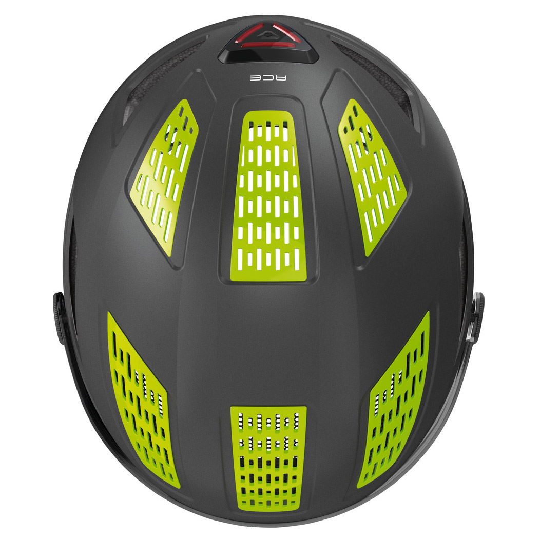 ABUS Hyban 2.0 ACE Bike Helmet with Visier Signal Yellow M 5258 cm