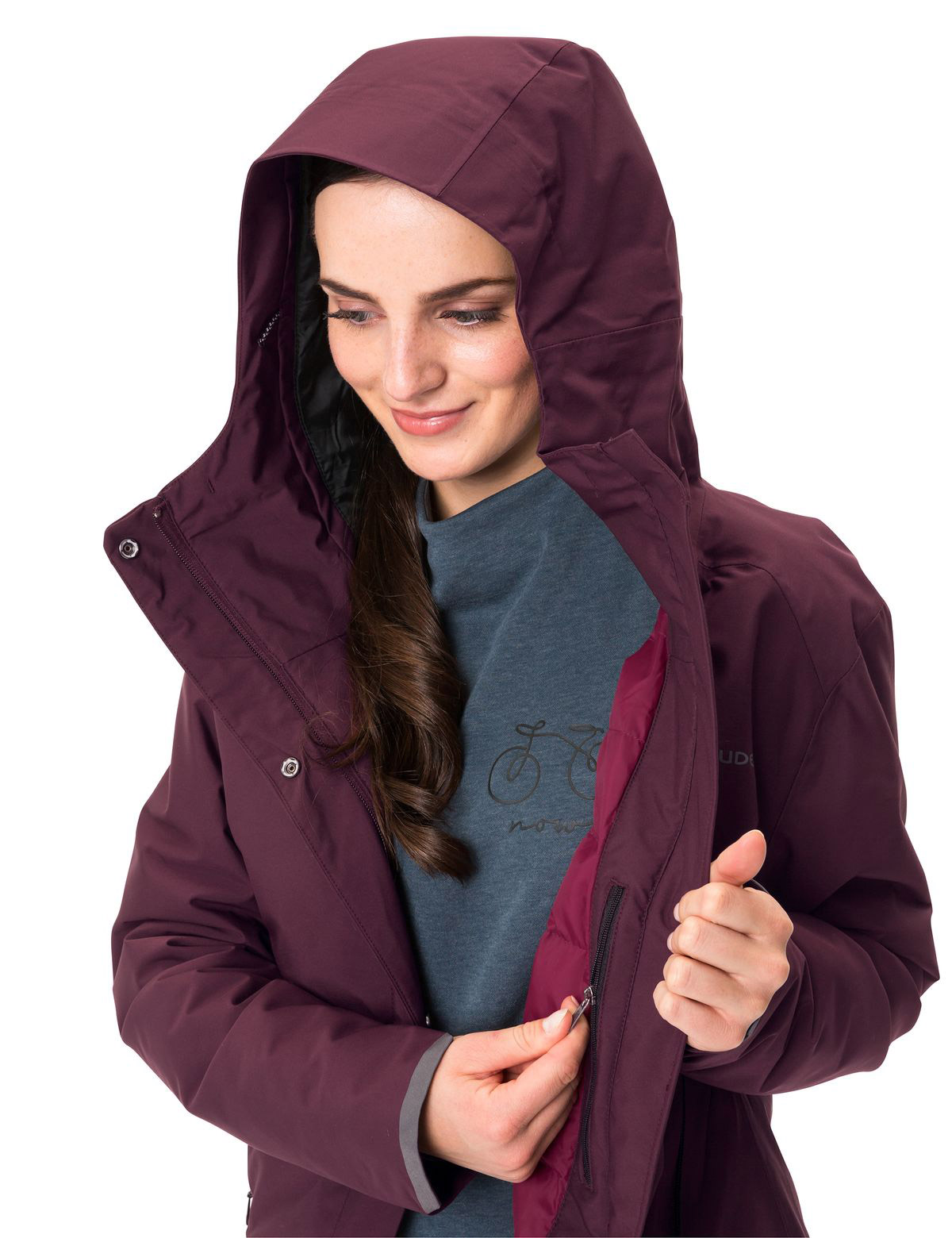 VAUDE Womens Cyclist Warm Rain Jacket Regenjacke Cassis 44