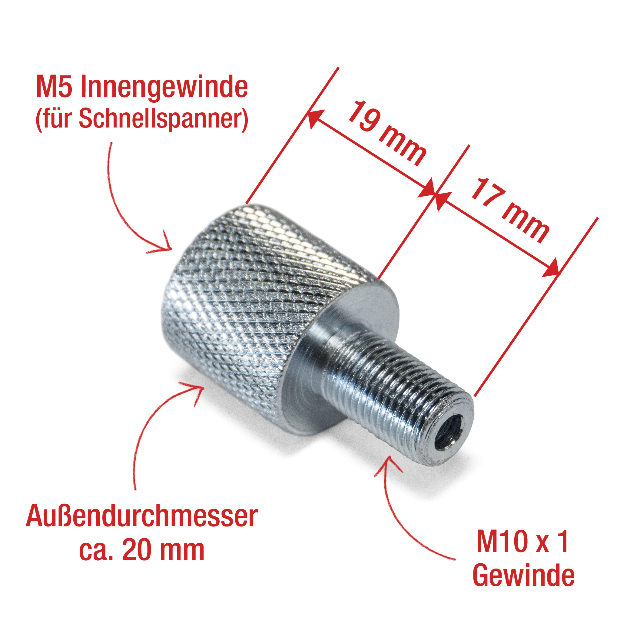 Ivela Adapter Mechanisch, Schnellspanner, Silber