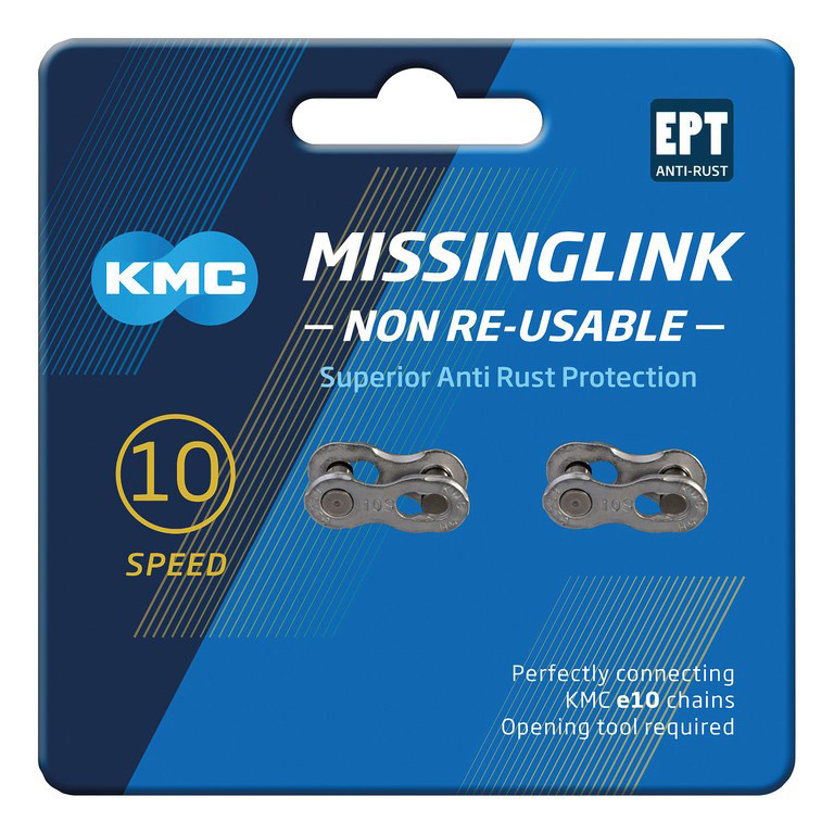 KMC MissingLink 10NR EPT Silver Chain Lock non-reusable 10-speed (2 Stück)
