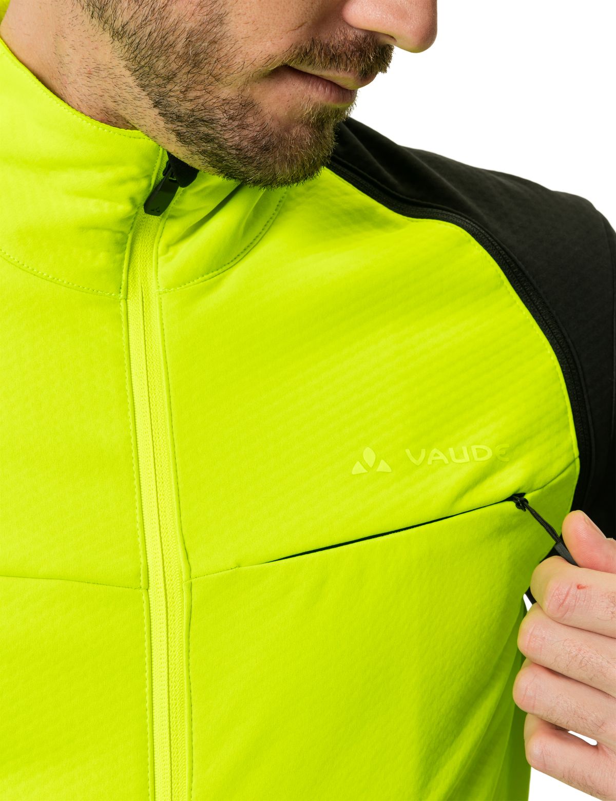 VAUDE Mens Kuro Softshell ZO Jacket Softshelljacke mit abnehmbaren Ärmeln | Neon Yellow | XL |