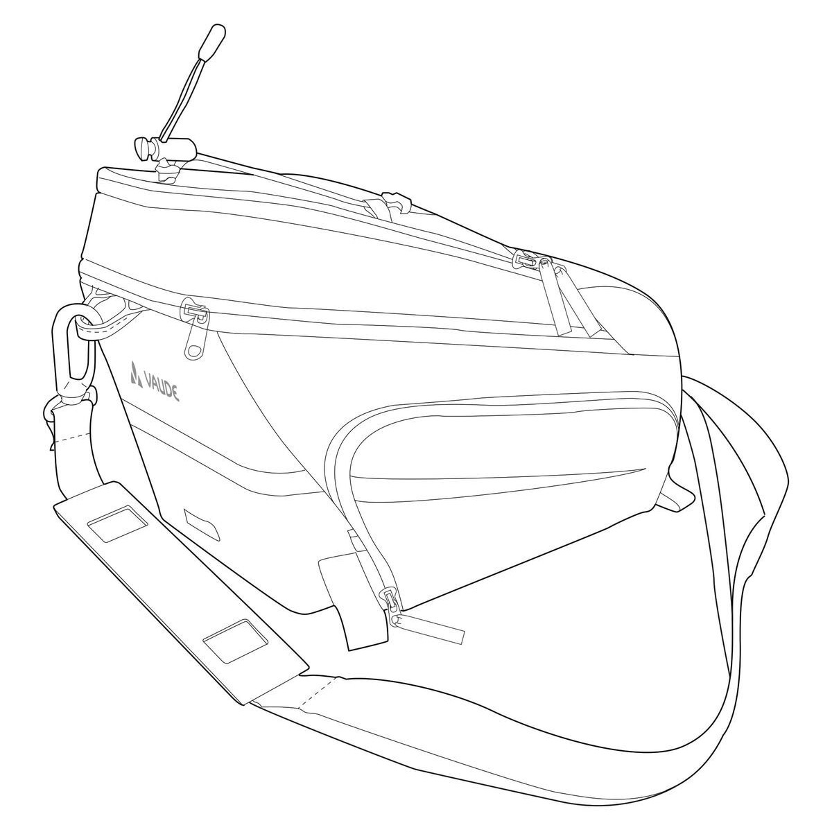 VAUDE Silkroad Plus Trunkbag Gepäckträgertasche mit Seitentaschen Schwarz 9+7L VAUDE Silkroad Plus Trunkbag Gepäckträgertasche mit Seitentaschen Schwarz 9+7L