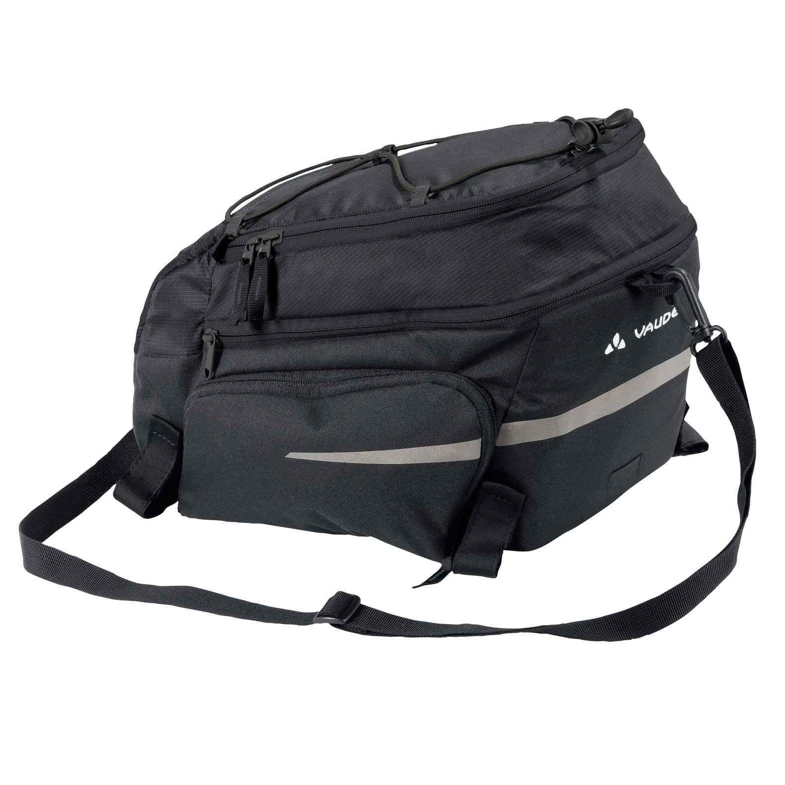 VAUDE Silkroad Plus Trunkbag Gepäckträgertasche mit Seitentaschen Schwarz 9+7L