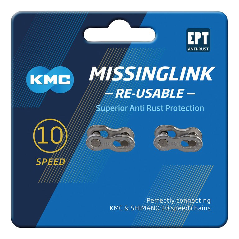 KMC MissingLink 10R EPT Silver Chain Lock reusable 10-speed (2 Stück)