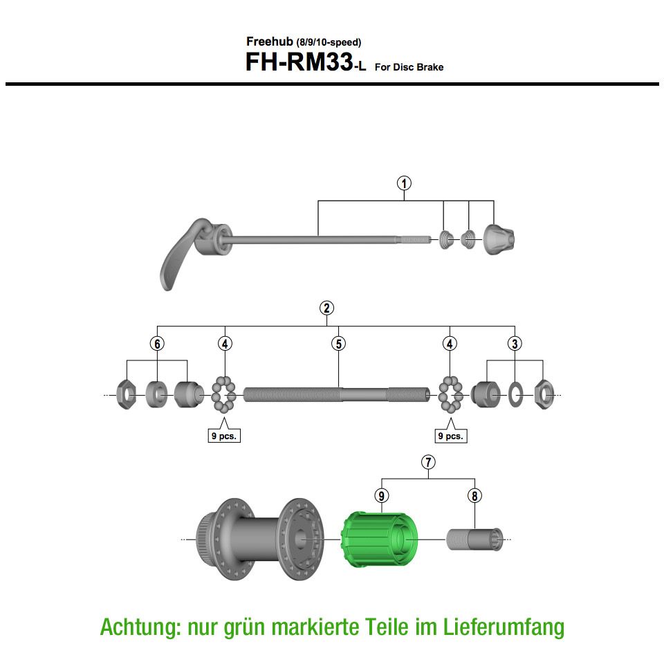 Shimano Freilaufkörper for FH-RM33 / FH-RM30-8S / FH-TX800 (Y30V98050 ...