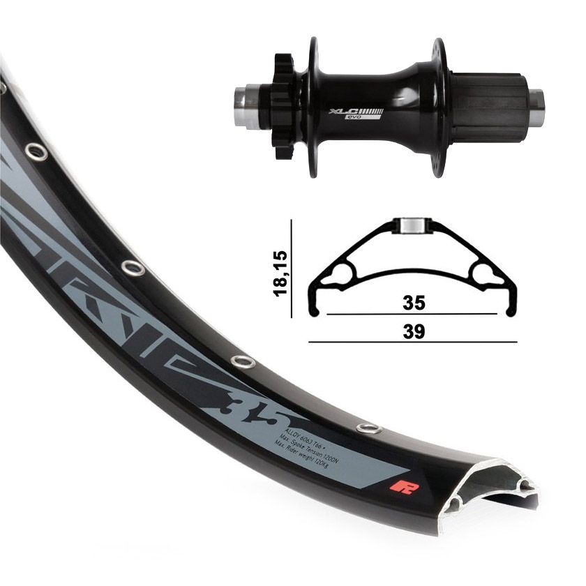 XLC Evo Rodi Tryp 35 15x110 12x148 Boost Ensemble de Roue